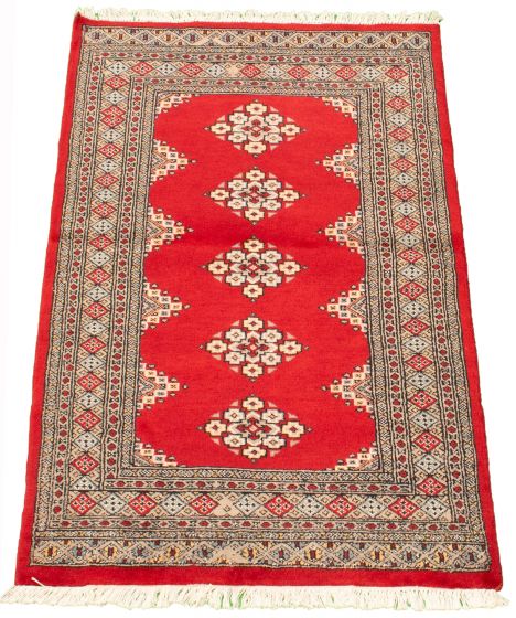 Pakistani Finest Peshawar Bokhara 3'1" x 5'1" Hand-knotted Wool Rug 
