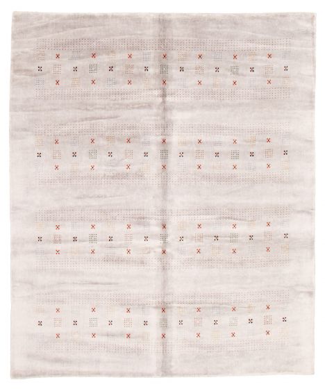 Indo Gabbeh 8'1" x 9'7" Hand Loomed Bamboo Silk Rug 