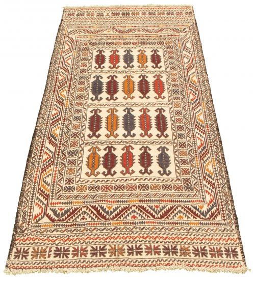 Turkish Shiravan SMK 4'4" x 6'0" Flat-Weave Wool Kilim 