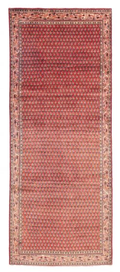 Persian Style 4'4" x 10'8" Hand-knotted Wool Runner Rug 