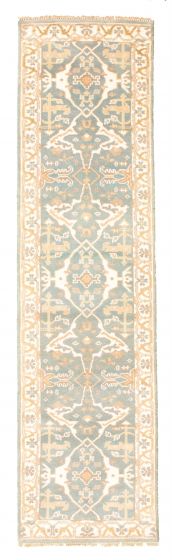Indian Royal Oushak 2'6" x 9'11" Hand-knotted Wool Rug 