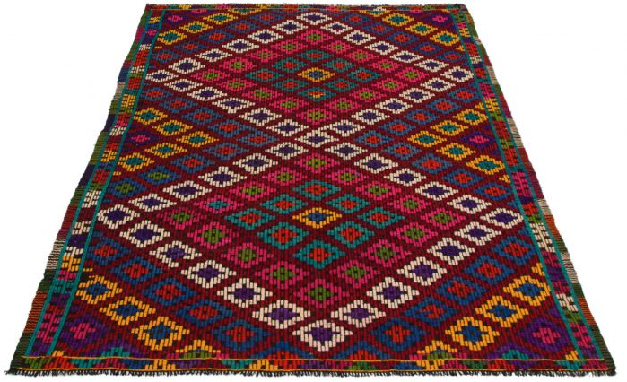 Turkish Yoruk 6'1" x 9'6" Flat-Weave Wool Tapestry Kilim 