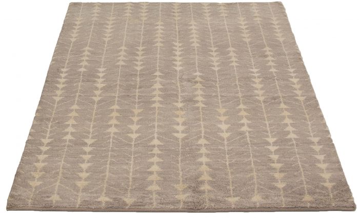 Indian Arlequin 6'2" x 9'1" Hand-knotted Wool Rug 