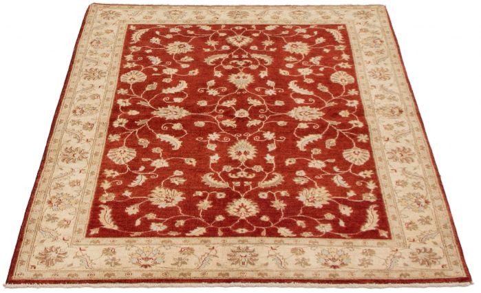 Afghan Chobi Finest 5'0" x 6'7" Hand-knotted Wool Rug 