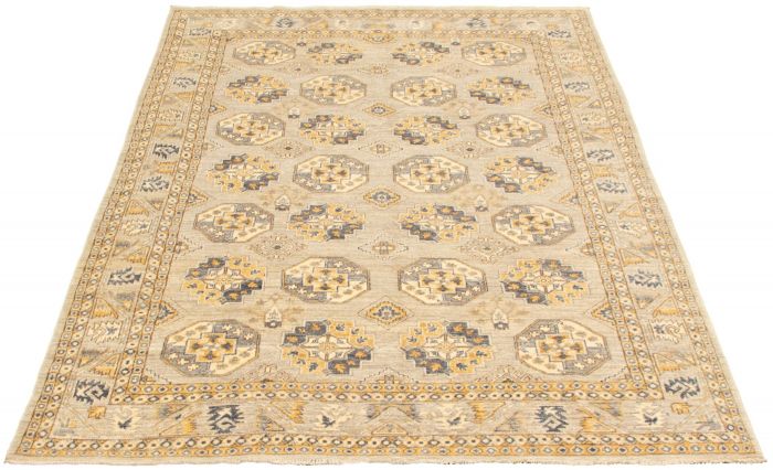 Pakistani Finest Peshawar Ziegler 6'2" x 9'0" Hand-knotted Wool Rug 