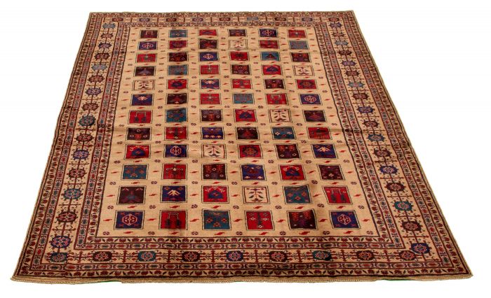 Afghan Rizbaft 6'7" x 9'1" Hand-knotted Wool Rug 