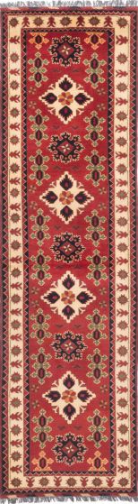 Afghan Finest Kargahi 2'9" x 10'0" Hand-knotted Wool Rug 