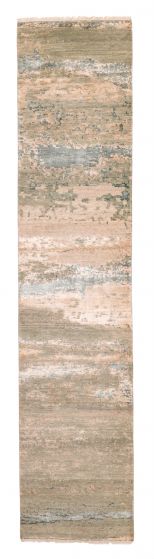 Indian Legacy 2'5" x 11'11" Hand-knotted Silk & Wool Runner Rug 