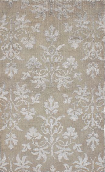 Indian La Seda 4'9" x 7'9" Hand-knotted Silk, Wool Rug 
