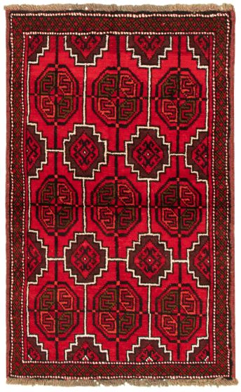 Afghan Akhjah 3'4" x 5'5" Hand-knotted Wool Rug 