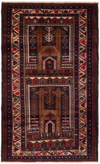 Afghan Teimani 2'11" x 4'11" Hand-knotted Wool Rug 