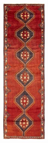 Persian Style 4'4" x 14'4" Hand-knotted Wool Runner Rug 