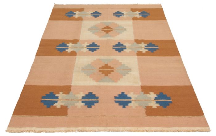 Indian Tribal Gabbeh 6'0" x 9'0" Flat-Weave Wool Kilim 