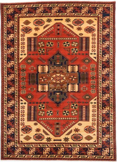 Afghan Finest Kargahi 6'11" x 9'5" Hand-knotted Wool Rug 