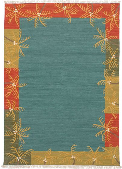 Turkish Izmir FW 5'2" x 7'1" Flat-Weave Wool Kilim 