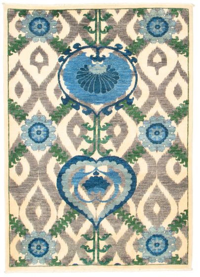 Pakistani Lahore Finest Collection 4'2" x 6'1" Hand-knotted Wool Rug 