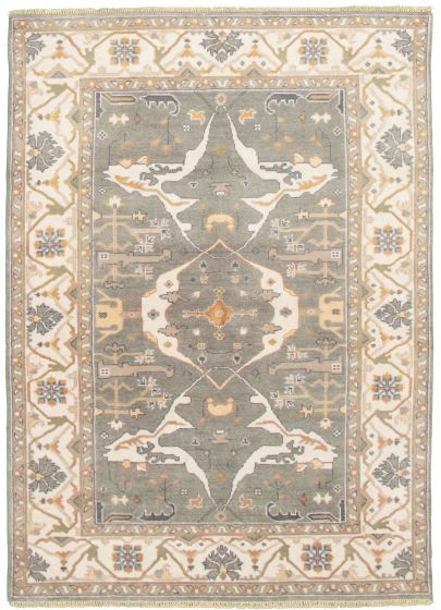 Indian Royal Oushak 6'1" x 8'9" Hand-knotted Wool Rug 