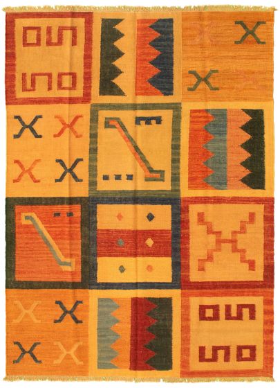 Turkish Sundance 5'2" x 7'0" Flat-Weave Wool Kilim 