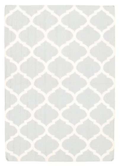 Indian Marrakech 4'8" x 6'7" Flat-Weave Wool Kilim 