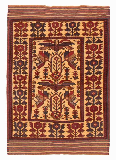 Afghan Tajik Caucasian 4'2" x 6'0" Hand-knotted Wool Rug 