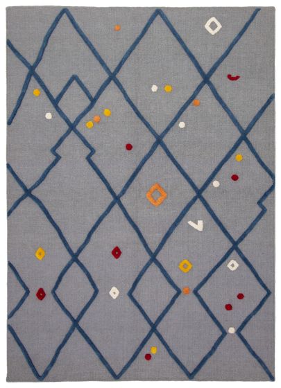 Indian Marrakech 5'4" x 7'5" Flat-Weave Wool Kilim 