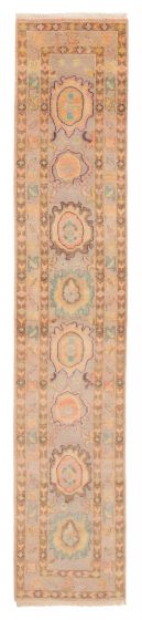 Indian Modern Oushak 2'3" x 11'8" Hand-knotted Wool Runner Rug 