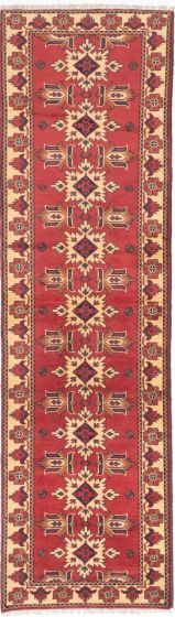 Afghan Finest Kargahi 2'9" x 9'6" Hand-knotted Wool Rug 