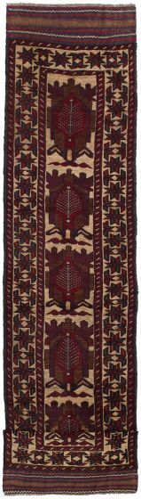 Afghan Tajik Caucasian 2'8" x 11'5" Hand-knotted Wool Rug 