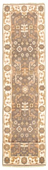 Indian Royal Oushak 2'5" x 11'11" Hand-knotted Wool Rug 