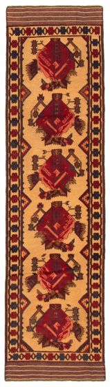 Afghan Tajik Caucasian 2'11" x 10'10" Hand-knotted Wool Rug 