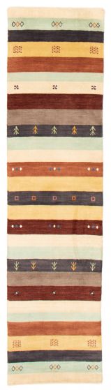 Indo Gabbeh 2'4" x 10'2" Hand Loomed Wool Rug 