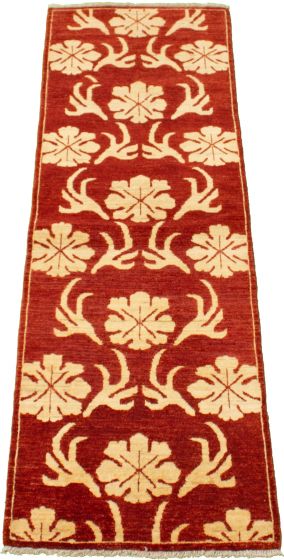 Pakistani Peshawar Ziegler 2'5" x 8'1" Hand-knotted Wool Rug 