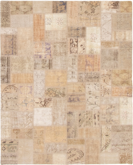 Turkish Vintage Anatolia Patch 5'8" x 7'7" Hand-knotted Wool Rug 