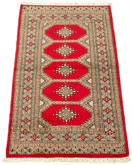 Pakistani Finest Peshawar Bokhara 3'0" x 5'4" Hand-knotted Wool Rug 