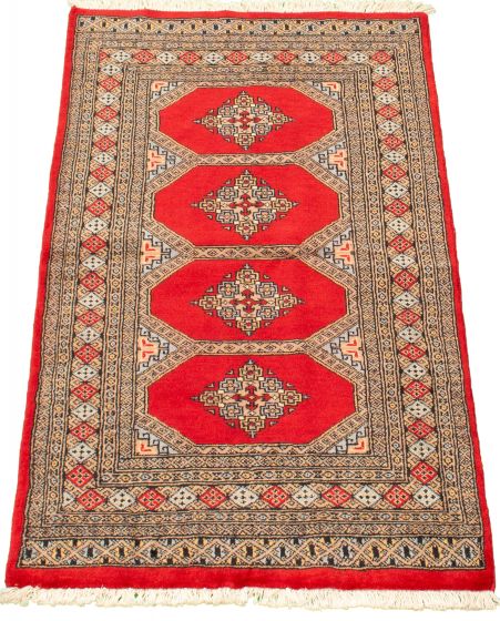 Pakistani Finest Peshawar Bokhara 3'1" x 5'3" Hand-knotted Wool Rug 