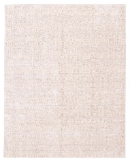 Indian Silk Shadow 8'1" x 10'2" Hand Loomed Silk & Wool Rug 