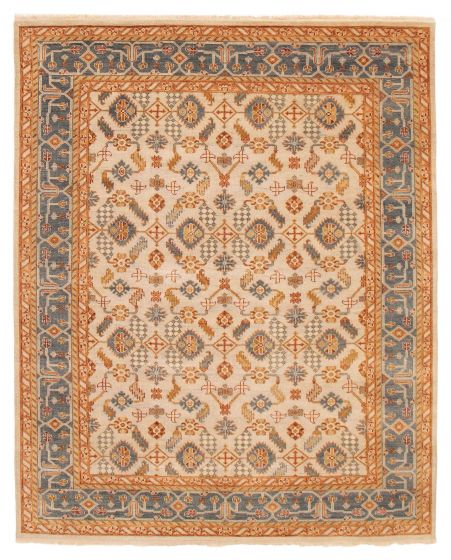 Indian Finest Agra Jaipur 8'0" x 9'11" Hand-knotted Wool Rug 