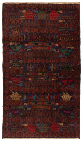 Afghan Rare War 3'11" x 6'9" Hand-knotted Wool Rug 