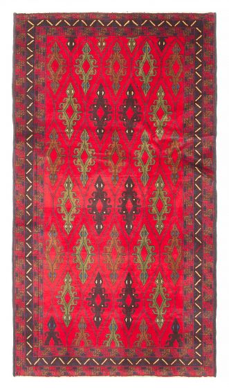 Afghan Teimani 3'8" x 6'8" Hand-knotted Wool Rug 