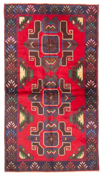 Tapis teimani 3'5" x 6'2" en laine