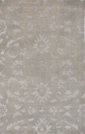 Indian La Seda 4'11" x 7'9" Hand-knotted Silk, Wool Rug 