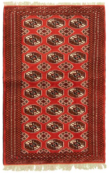 Turkmenistan Turkman 4'2" x 6'3" Hand-knotted Wool Rug 