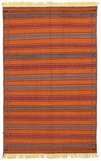 Turkish Ottoman Kashkoli 6'4" x 9'10" Flat-Weave Wool Tapestry Kilim 