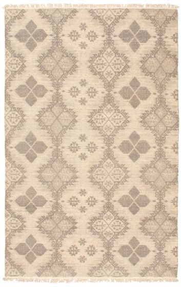 Turkish Old Style 4'11" x 7'9" Flat-Weave Wool Kilim 