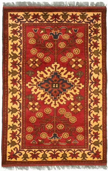 Afghan Finest Kargahi 2'11" x 4'4" Hand-knotted Wool Rug 