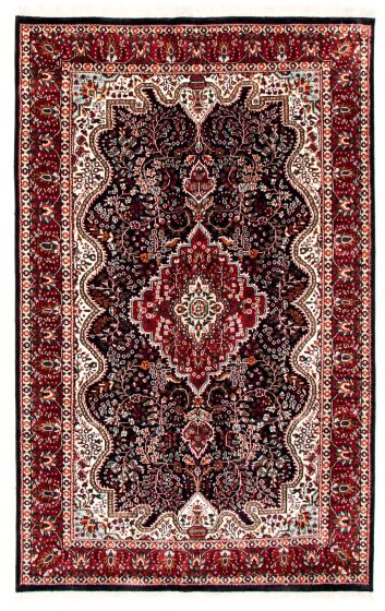 Indian Kashmir 5'10" x 9'5" Hand-knotted Silk Rug 