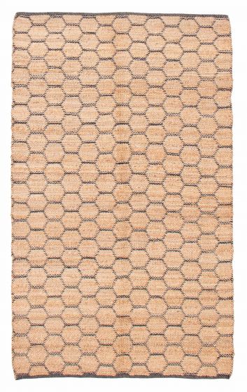Indian Palas Denizli 5'0" x 8'0" Flat-Weave Jute Kilim 