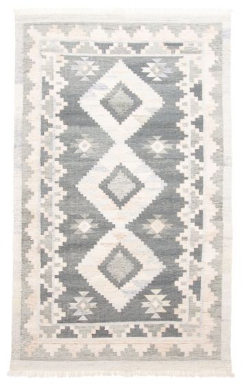 Turkish Ankara 5'0" x 8'4" Flat-Weave Wool Kilim 