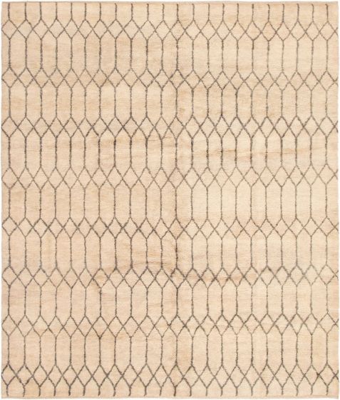 Indian Arlequin 8'5" x 9'10" Hand-knotted Wool Rug 
