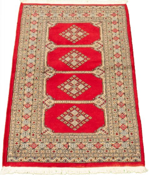Pakistani Finest Peshawar Bokhara 3'1" x 4'11" Hand-knotted Wool Rug 